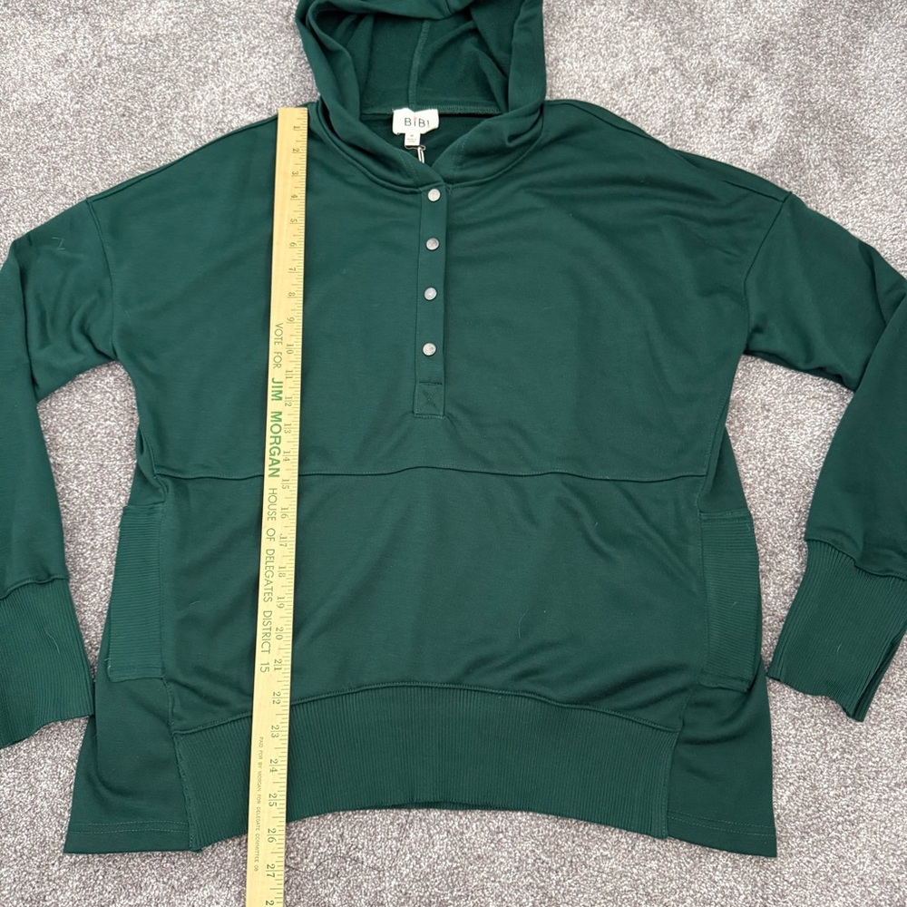 Bibi Green Women’s Half Button Pullover Hoodie - image 4